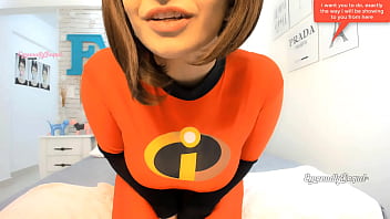 Sexy elastigirl cosplay curvy girl from brazil giving the hottest joi, jerk off instructions to you, making you reach the best orgasm
