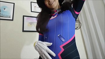 Overwatch Cosplay DVA cavalgando gostoso Gween Black